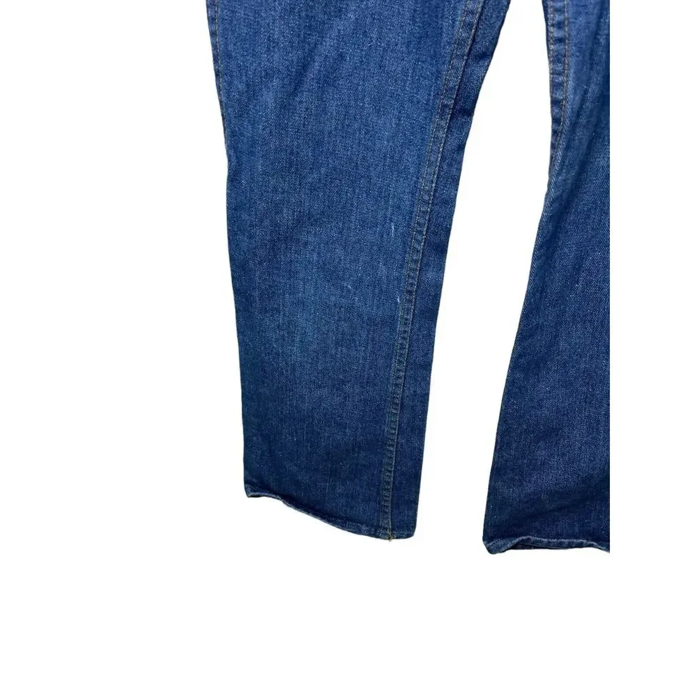 Vintage 70s Sears Denim Jeans Kids Size 14 Slim Blue Perma Prest Western Rodeo